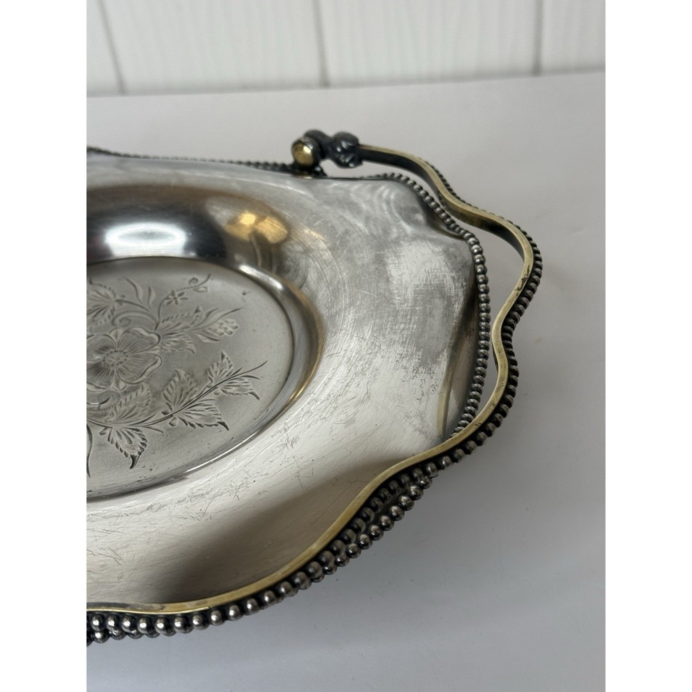 Antique Barbour Silver Co Quadruple Silverplate Bridal Basket Dish 1892-1898 GUC - Picture 8 of 16
